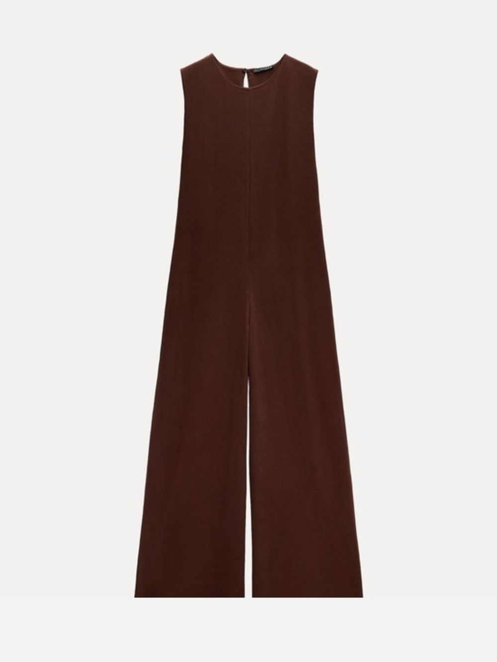 Zara Dark Brown Wide-Leg Jumpsuit